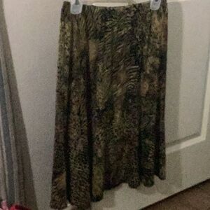 Choices Green and Brown A-line Maxi Skirt